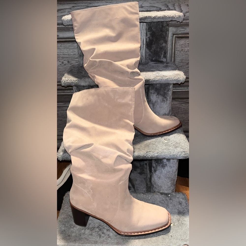 Maurices Tan Heeled Slouch Boots